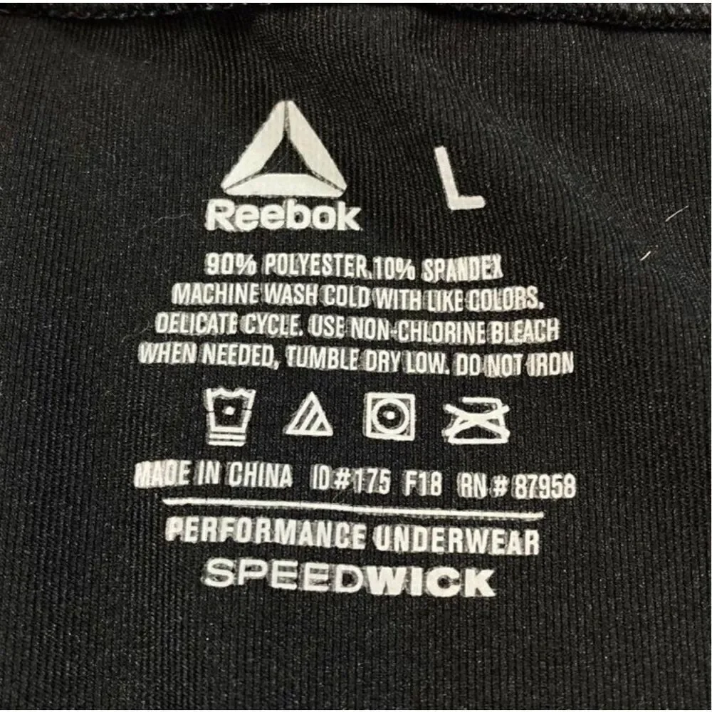 Reebok Mens Black Speedwick Performance Short Sleeve Running Shirt Size Large